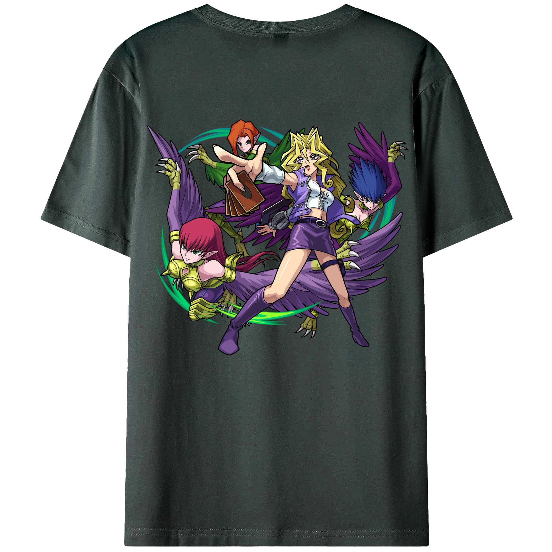 （画像用） 遊☆戯☆王 Yu-Gi-Oh! 綿100％ メンズ半袖Tシャツ（バックプリント） 通気性